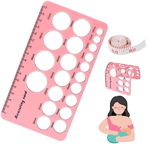 Nipple Ruler for Flange Sizing, Nipple Measurement Tool for Flanges, Silicone and Soft Nipple Flange Measure Tool, Breast Pump Nipple Size Ruler for New Mothers Nursi Luna