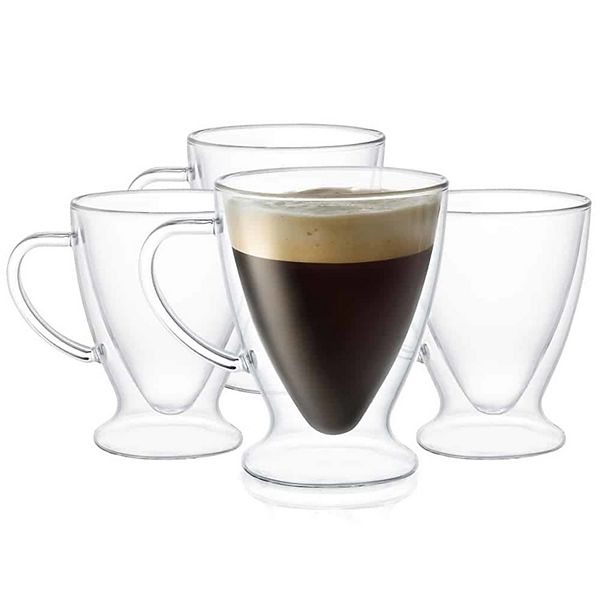 JoyJolt Declan Irish 4-pc. Double Walled Espresso Glass Set JoyJolt