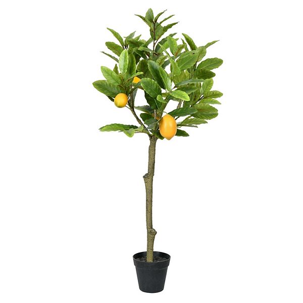 Vickerman 3' Artificial Potted Lemon Tree Floor Decor Vickerman