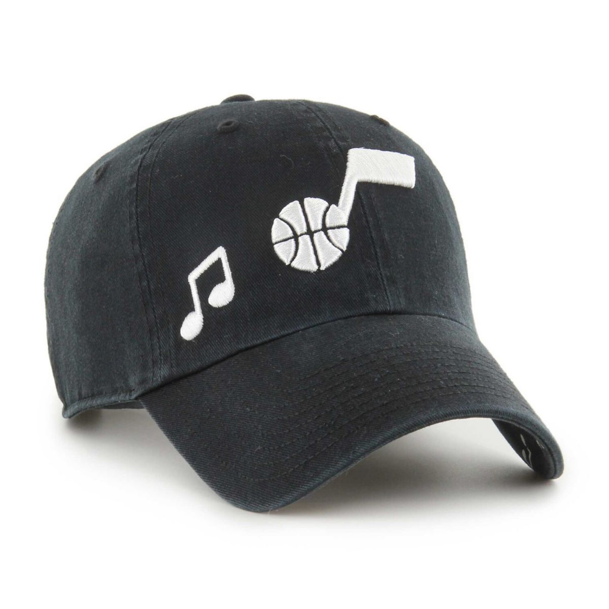Women's '47  Black Utah Jazz Confetti Undervisor Clean Up Adjustable Hat Unbranded