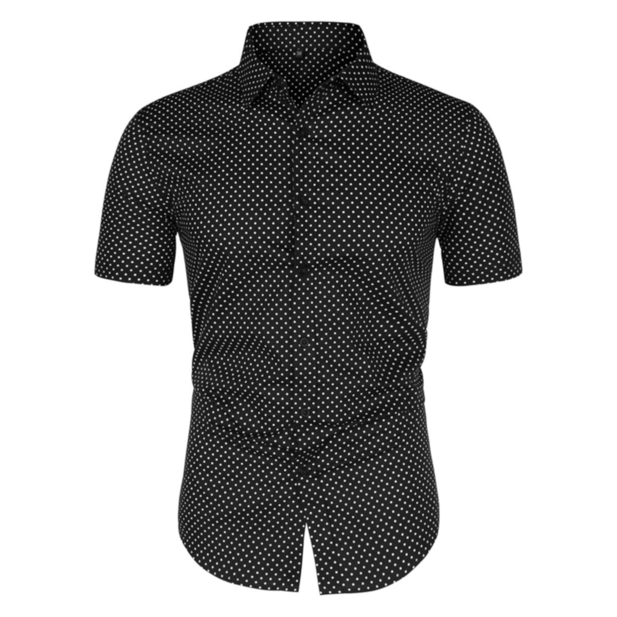 Men's Short Sleeves Polka Dots Button Down Shirt Lars Amadeus