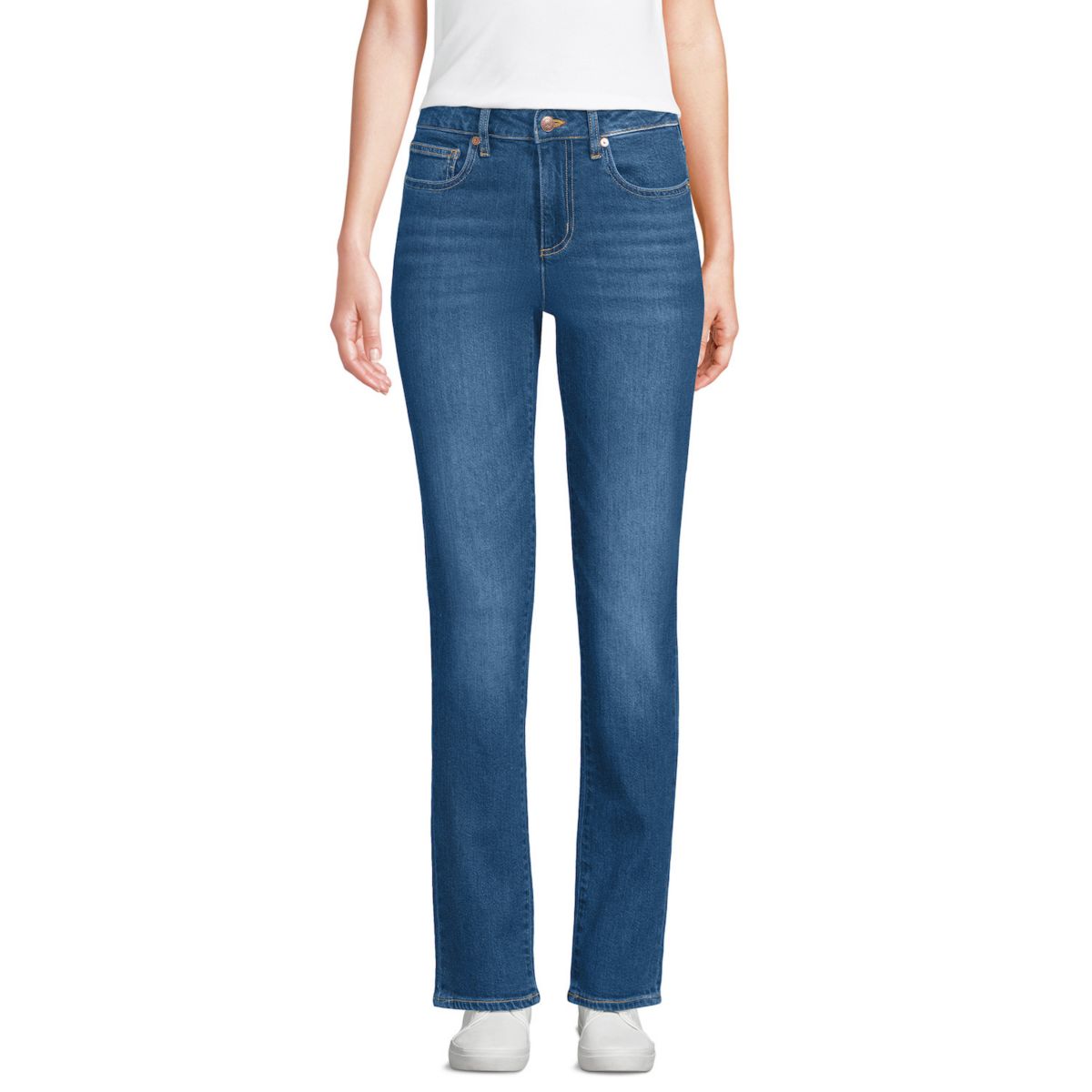  Джинсы skinny Lands' End Soft Denim Mid-Rise Boyfriend Lands' End