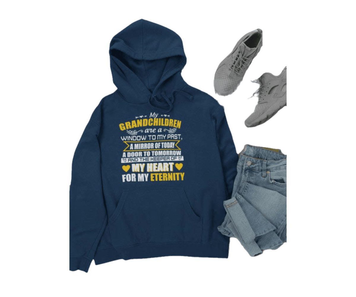 Women's My Grandchildren Are A Window To My Past A Mirror Of Today Hoodie Merchmallow