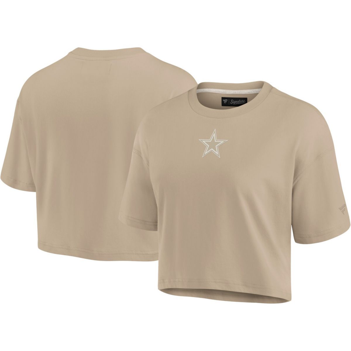 Женская Футболка Fanatics Signature Khaki Dallas Cowboys Elements Super Soft Boxy Cropped Fanatics Signature