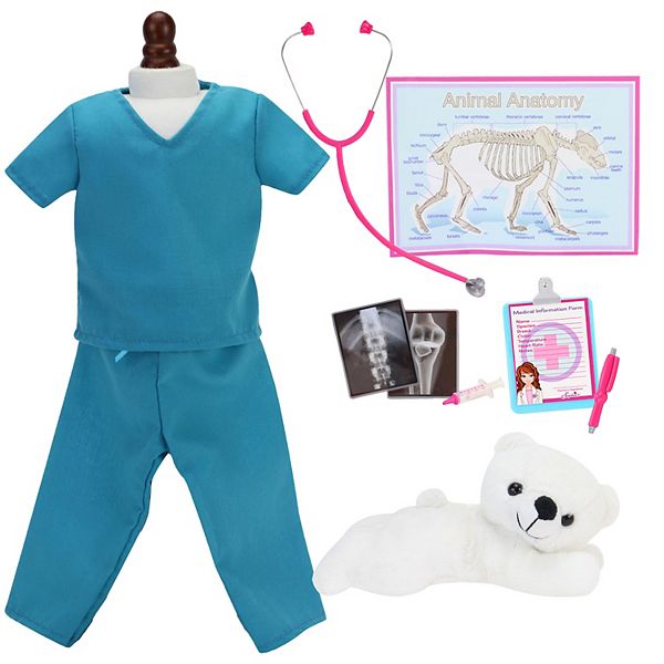 Sophia's   Doll  11 pcs Smithsonian Veterinarian Polar Bear Set Sophia's