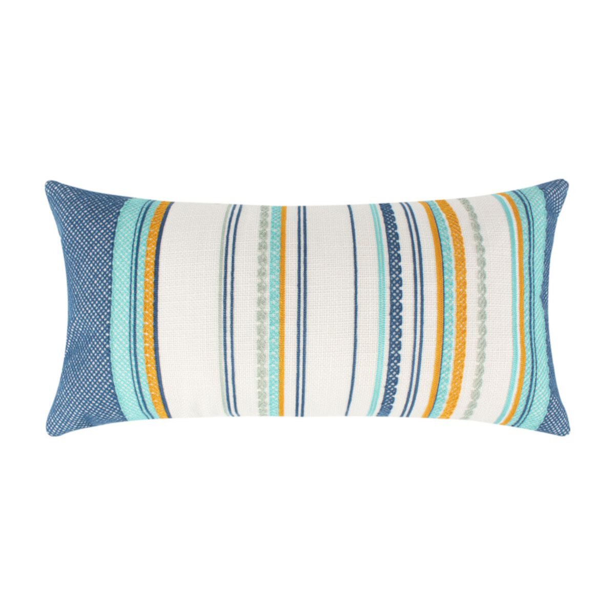 Levtex Home Calico Blue Embroidered Stripe Throw Pillow Levtex