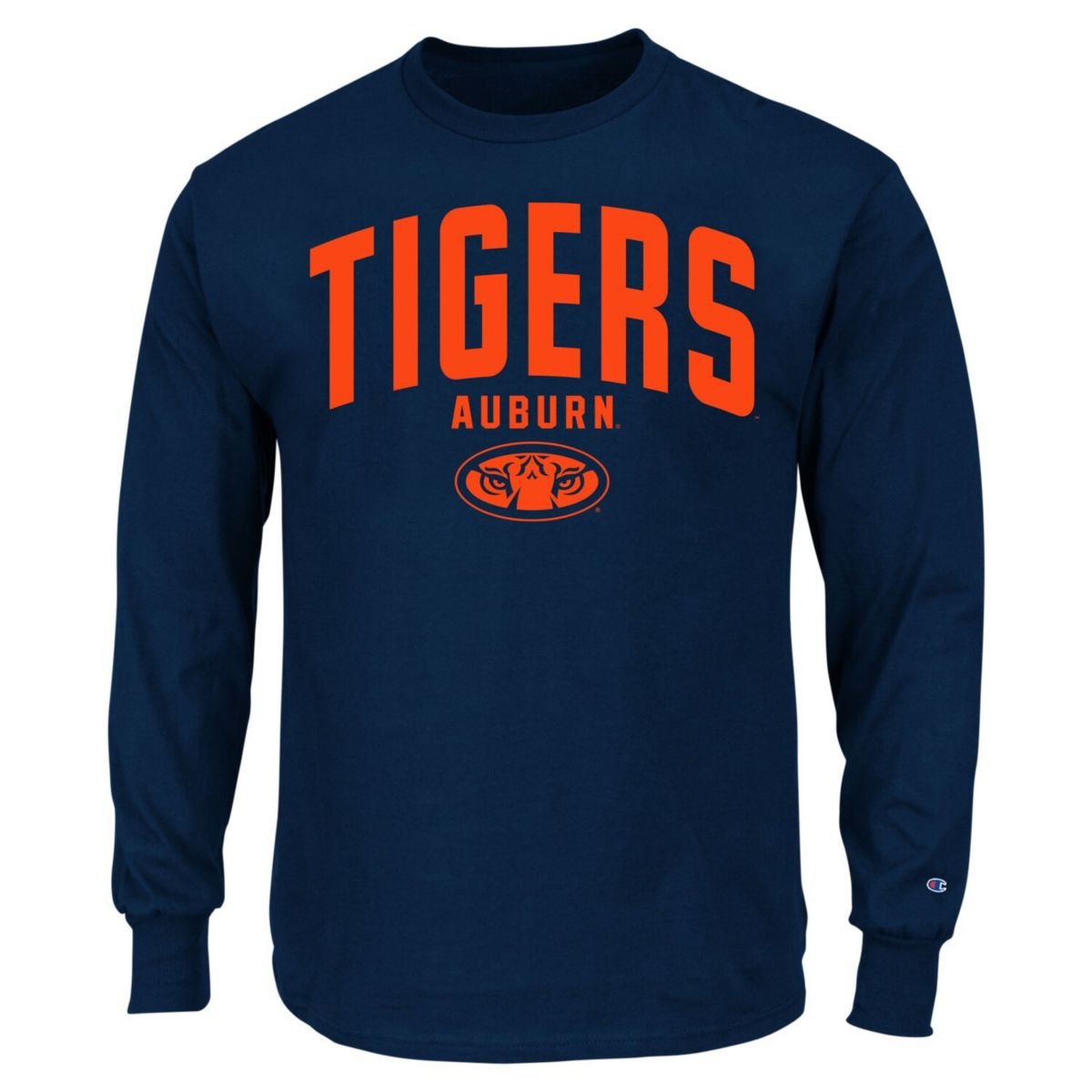 Men's Champion Navy Auburn Tigers Big & Tall Arch Long Sleeve T-Shirt Champion