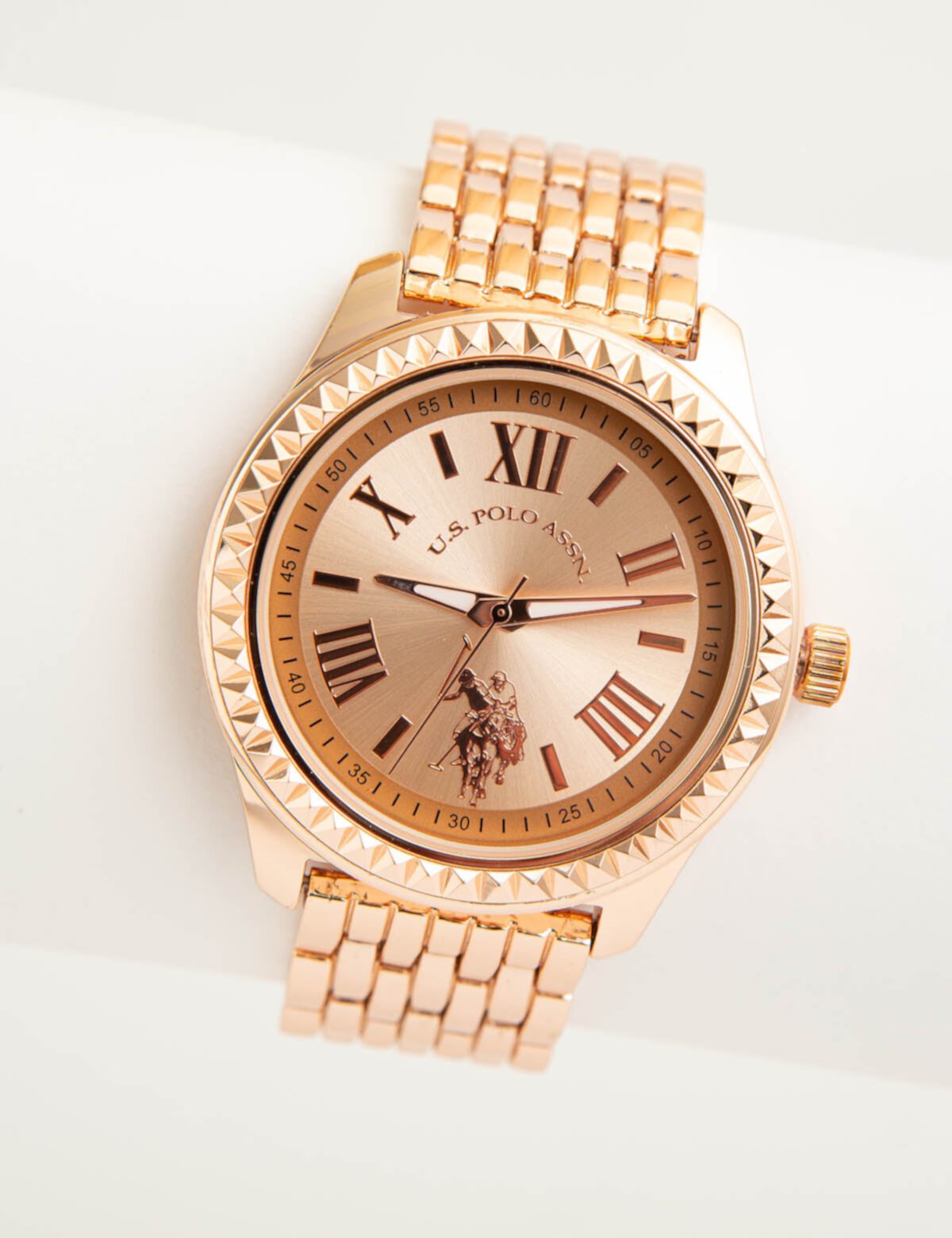 LADIES CLASSIC ROSE GOLD LINK WATCH U.S. POLO ASSN.