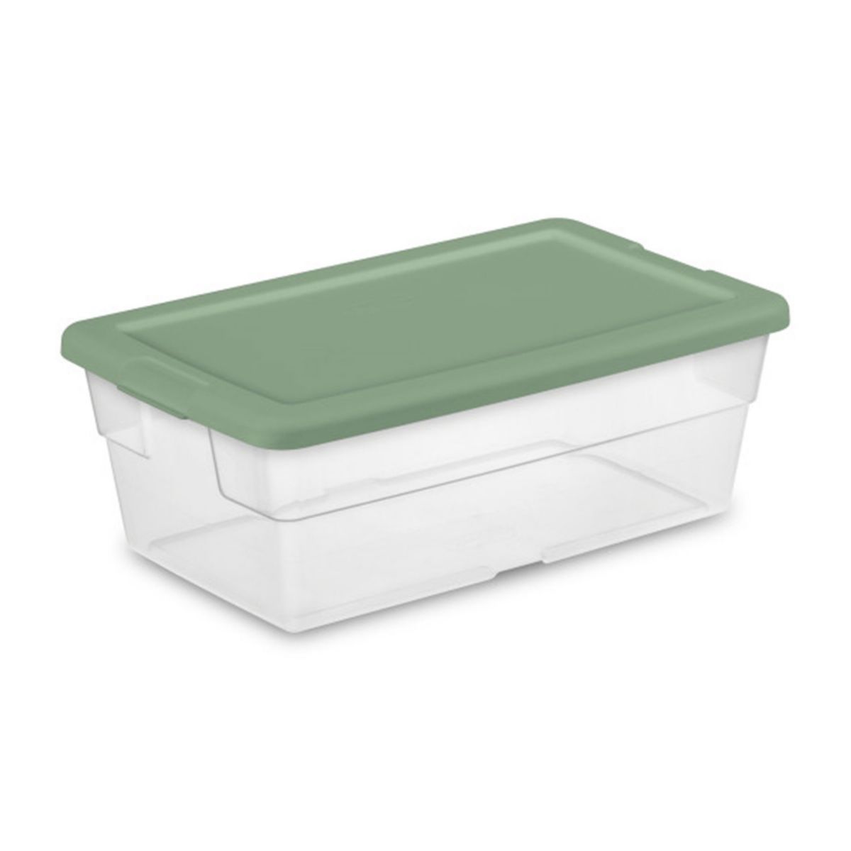 Sterilite Clear Stackable 6 Qt Storage Tote Box Container, Crisp Green (5 Pack) Sterilite