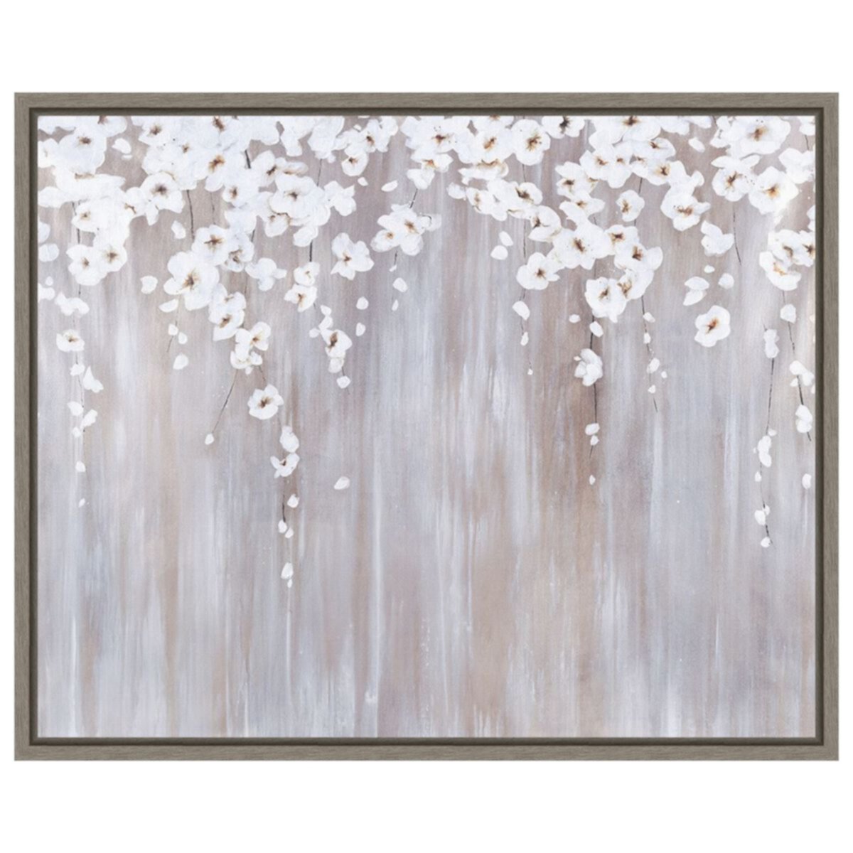 White Cherry Blossoms By Sydney Edmunds Framed Canvas Wall Art Print Amanti Home