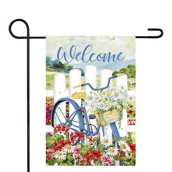 White Picket Fence Floral Outdoor Garden Flag 12.5&#34; x 18&#34; Christmas Central