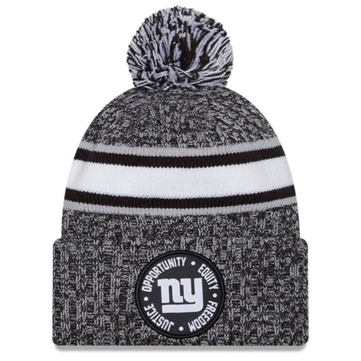 Men's New Era Heather Black New York Giants 2023 Inspire Change Cuffed Knit Hat With Pom New Era x Staple