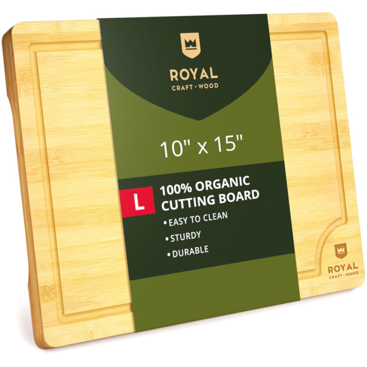 Cutting Board L, 15”x10” Royal Craft Wood