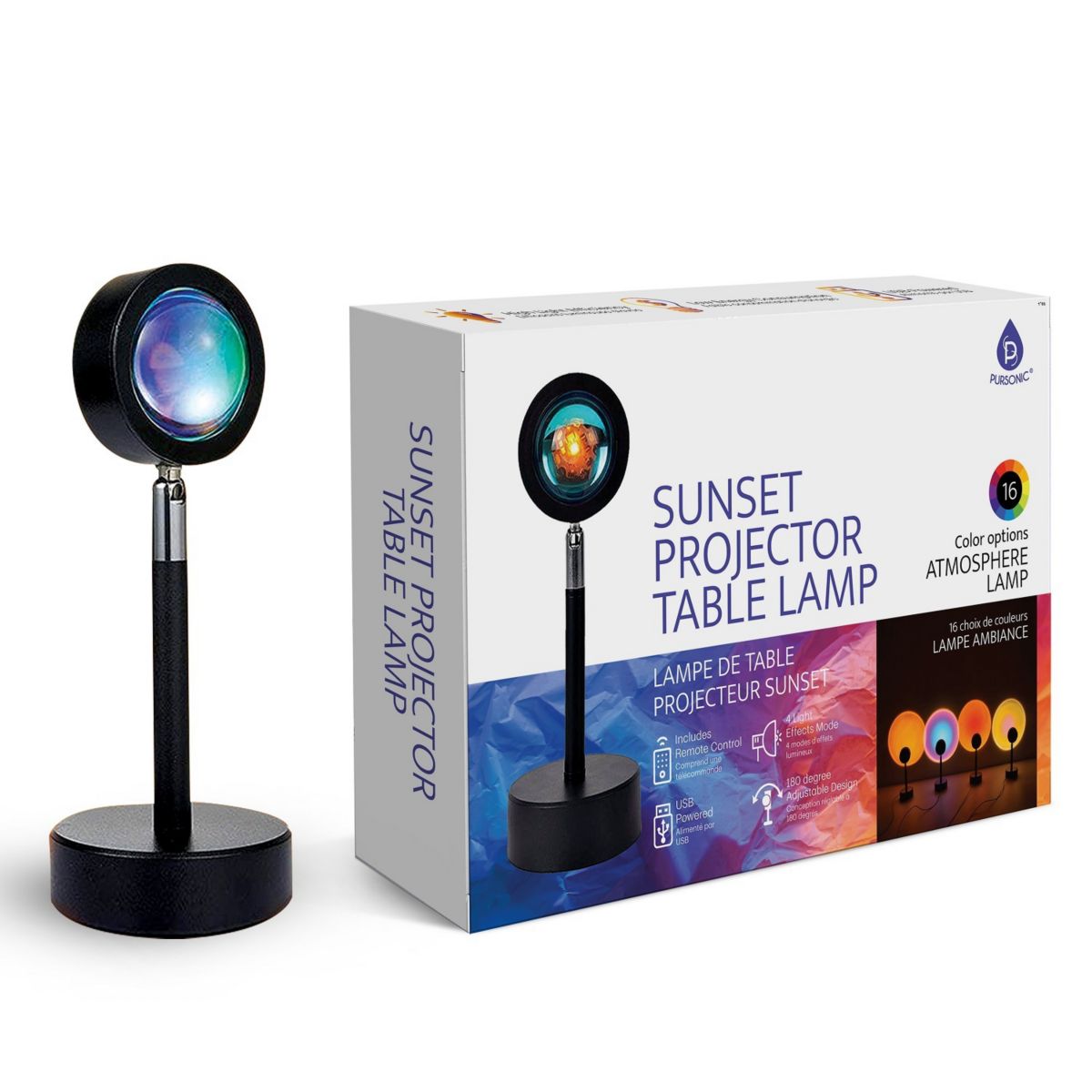 Pursonic Sunset Projector Table Lamp Pursonic