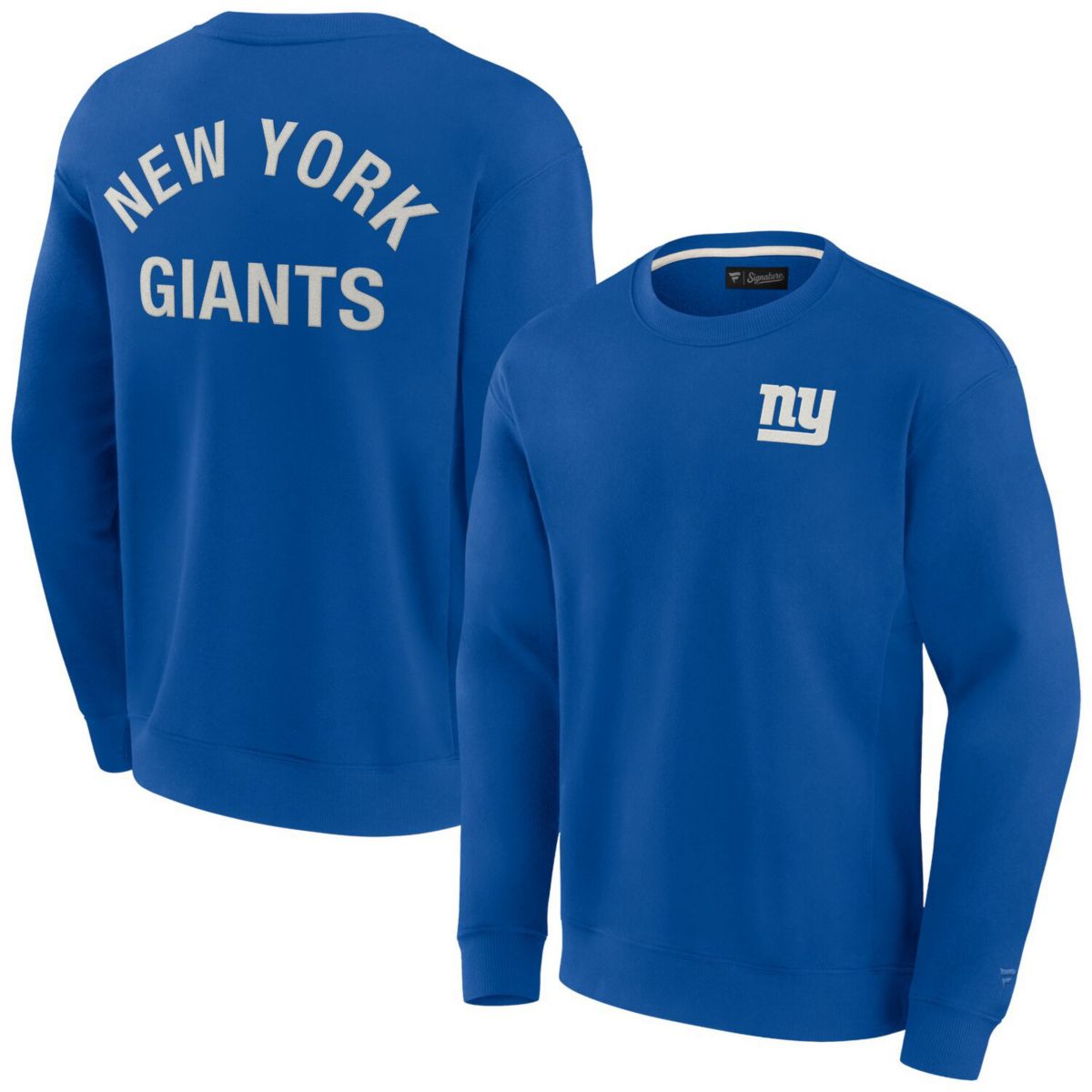 Unisex Fanatics Signature Royal New York Giants Super Soft Pullover Crew Sweatshirt Fanatics Signature