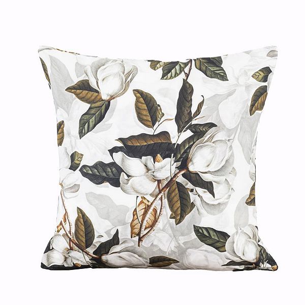 Magnolia Unique Floral Design Zipper Closure Pillow Shell Ellis Curtain