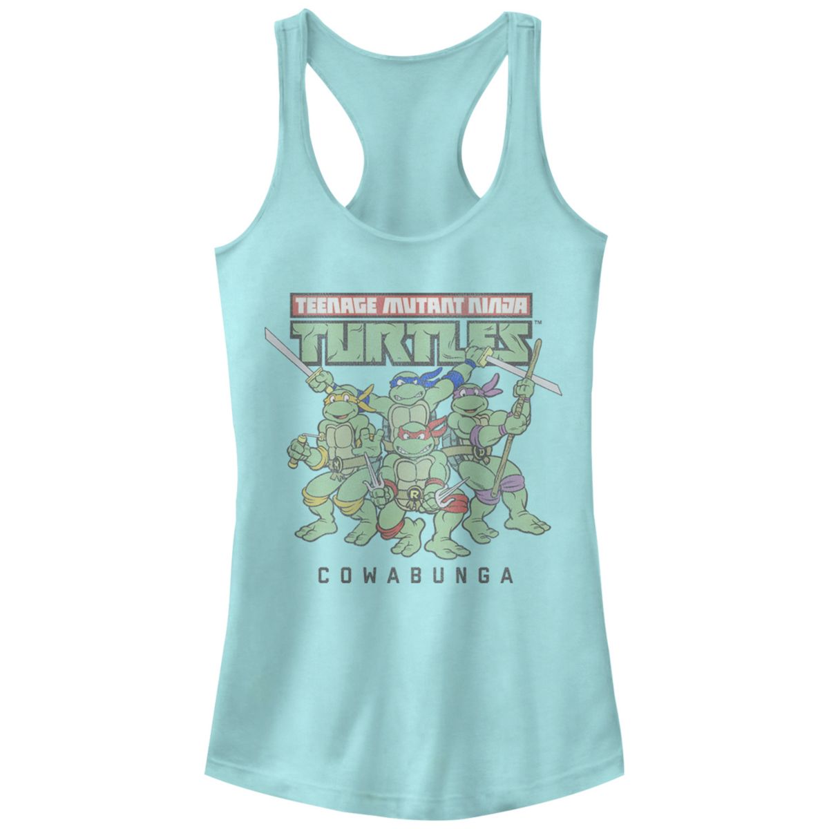 Juniors' Nickelodeon Teenage Mutant Ninja Turtles Cowabunga Group Shot Racerback Tank Top Nickelodeon