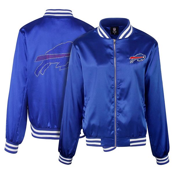 Женская куртка varsity Cuce Royal Buffalo Bills с камнями и полной застёжкой на молнии Cuce