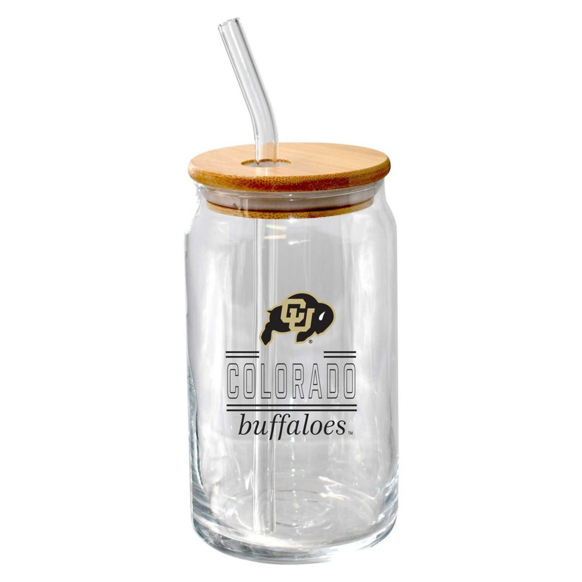 The Memory Company Colorado Buffaloes 16oz. Classic Crew Beer Glass with Bamboo Lid The Memory Company