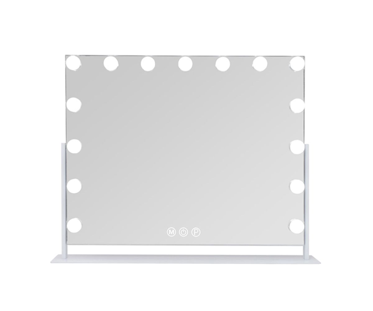Vanitii Hollywood Mirror With Lights 15 LED Bulbs USB Port White Color ＆ Brightness Adjustable Vanitii