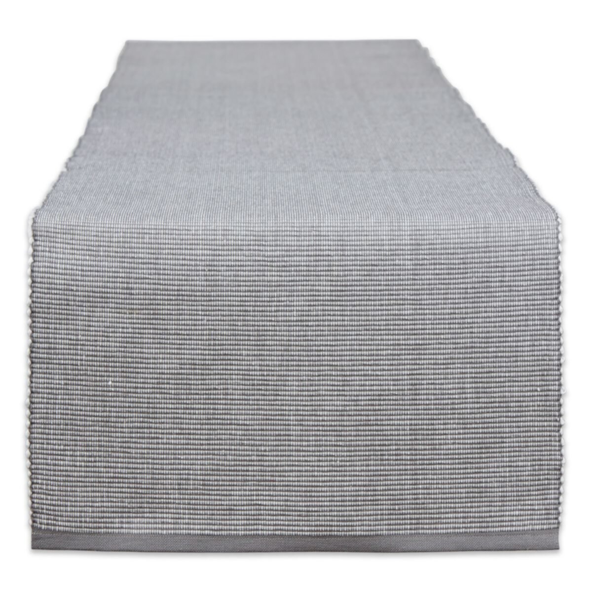 13&#34; x 108&#34; Gray and White 2-Tone Ribbed Table Runner Contemporary Home Living