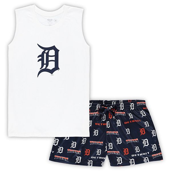 Женская Пижама Concepts Sport Бело-Нави Detroit Tigers Плюс Сайз Unbranded