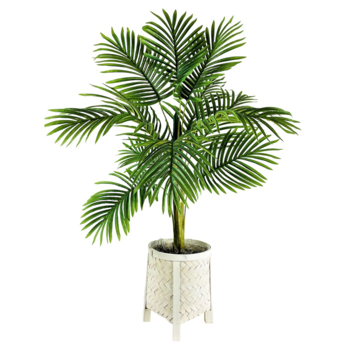 Artificial Palm Footed Basket Floor Decor Unbranded