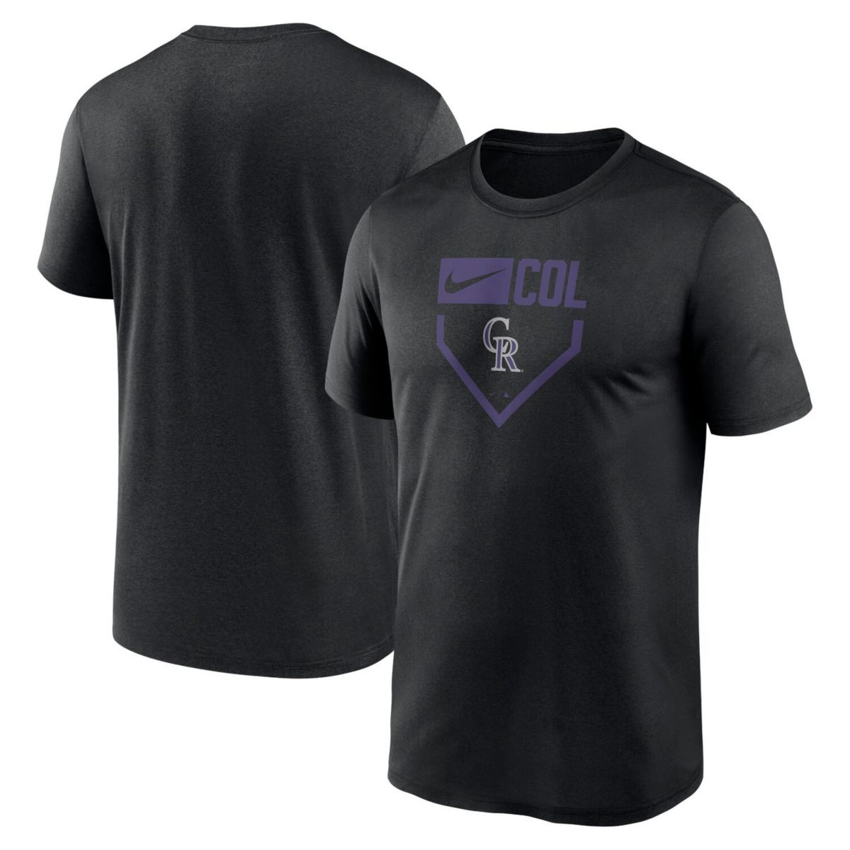 Мужская Футболка Nike Черная Colorado Rockies Home Plate Icon Legend Performance Nitro USA