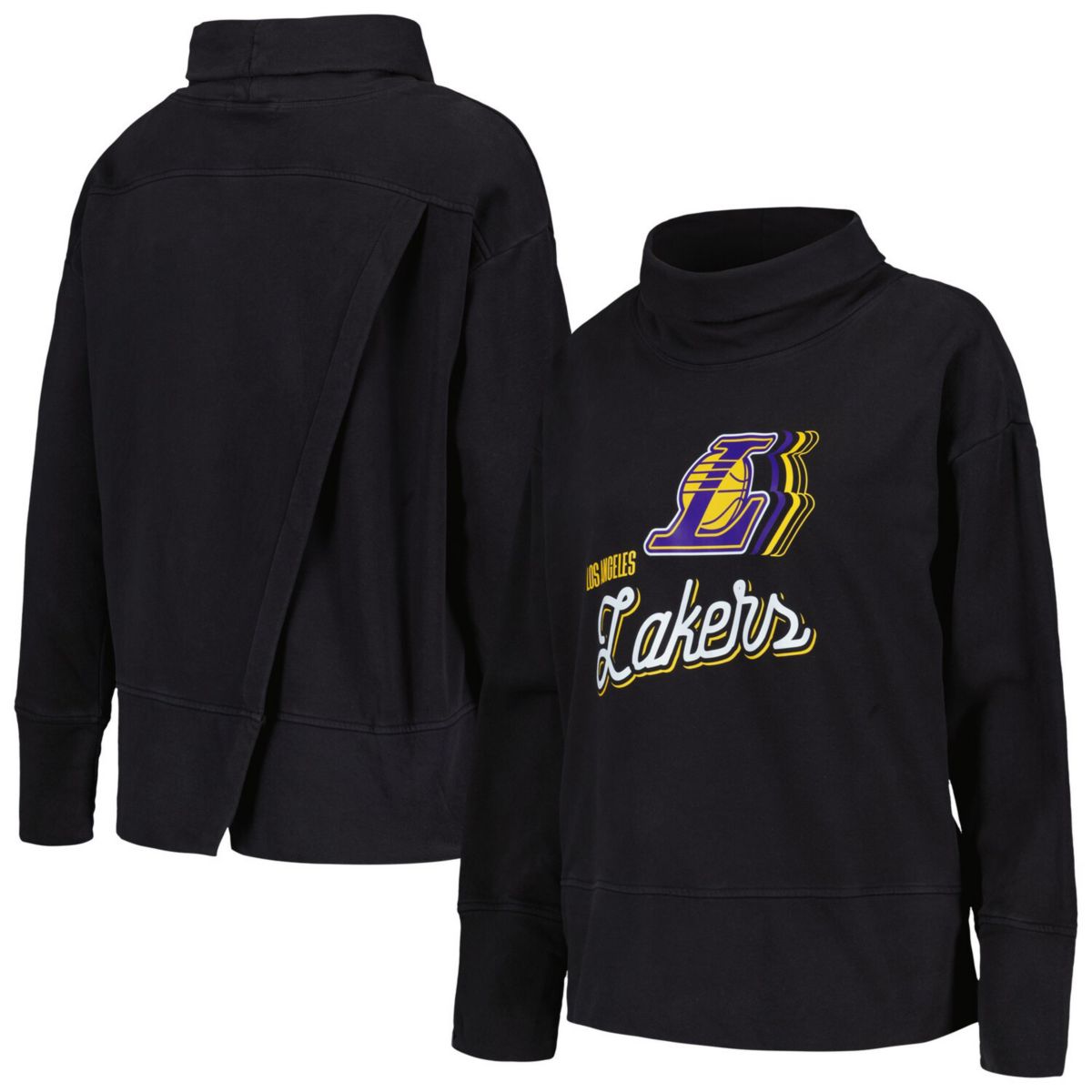 Women's Levelwear Black Los Angeles Lakers Sunset Pullover Sweatshirt LevelWear