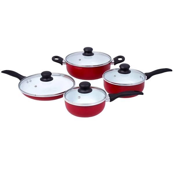 8 Piece Petite Non-Stick Aluminum Cookware Set Lexi Home