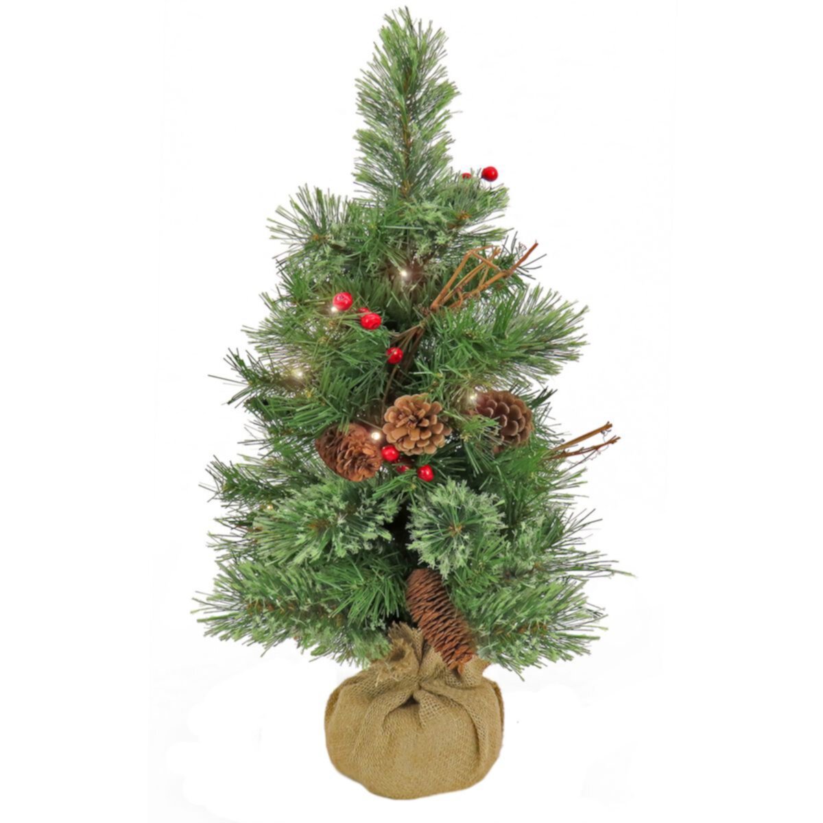 National Tree Company Pre-Lit Glistening Pine Red Berries & Twig Artificial Garland National Tree Company