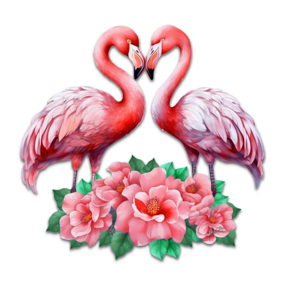 Flamingos Love Holiday Door Decor by G. Debrekht - Love Kids Family Decor Designocracy