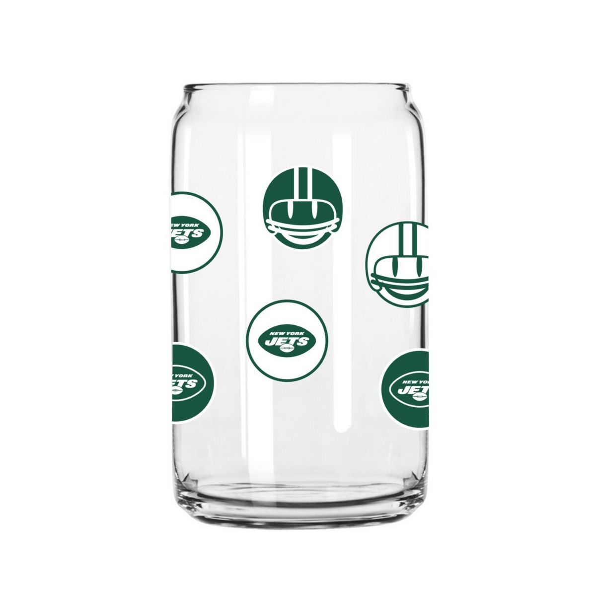 New York Jets 16oz. Smiley Can Glass Unbranded