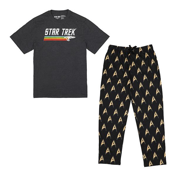 Men's Star Trek USS Enterprise Pajama Top & Pajama Bottom Set Licensed Character