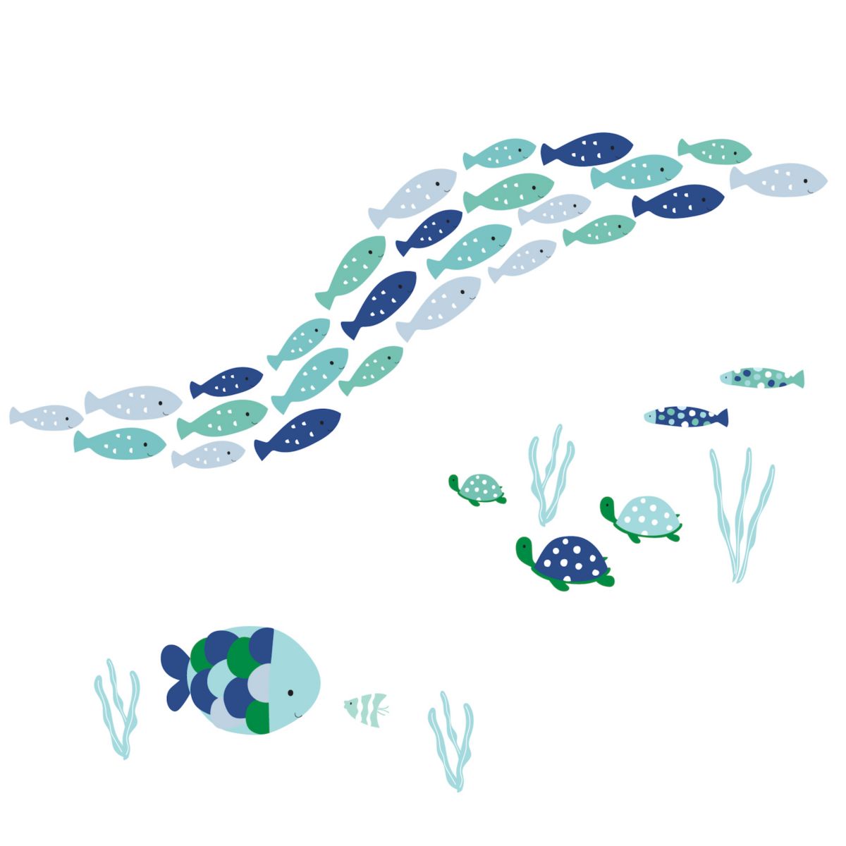 Lambs & Ivy Oceania Aqua/blue Aquatic Fish Wall Decals/stickers Lambs & Ivy