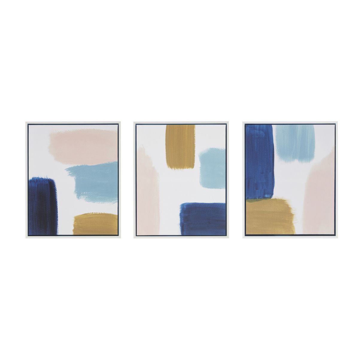 Urban Habitat Wandering Strokes Abstract Framed Canvas Wall Art 3-piece Set Urban Habitat