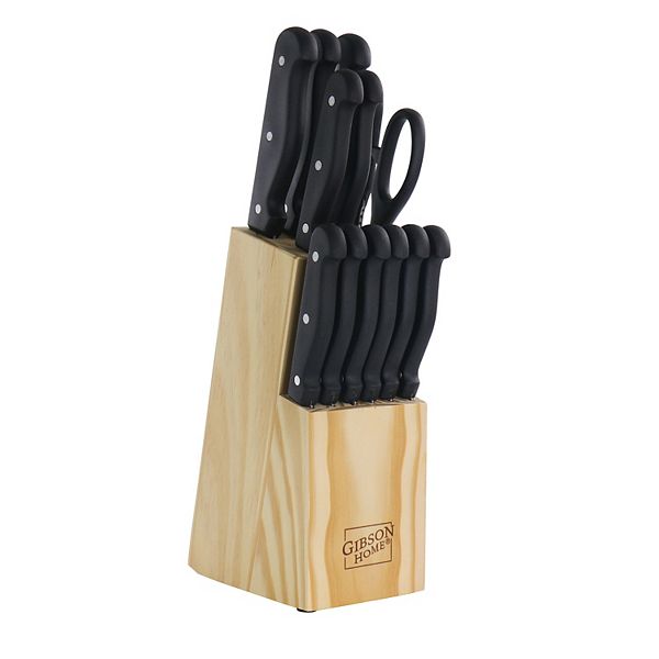 Gibson Home Westover 13 Piece Stainless Steel Cutlery Set with Wood Storage Block Gibson Home