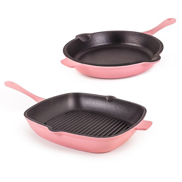 BergHOFF Neo 2-pc. Cast-Iron Frypan & Grill Pan Set BergHOFF