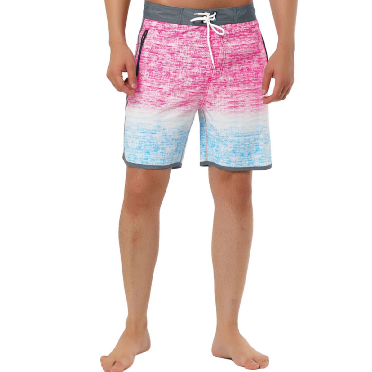 Men's Summer Elastic Waistband Contrast Color Printed Beach Boardshorts Lars Amadeus