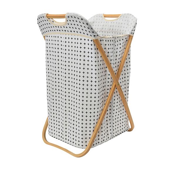 Household Essentials Bamboo X-Frame Laundry Hamper Household Essentials