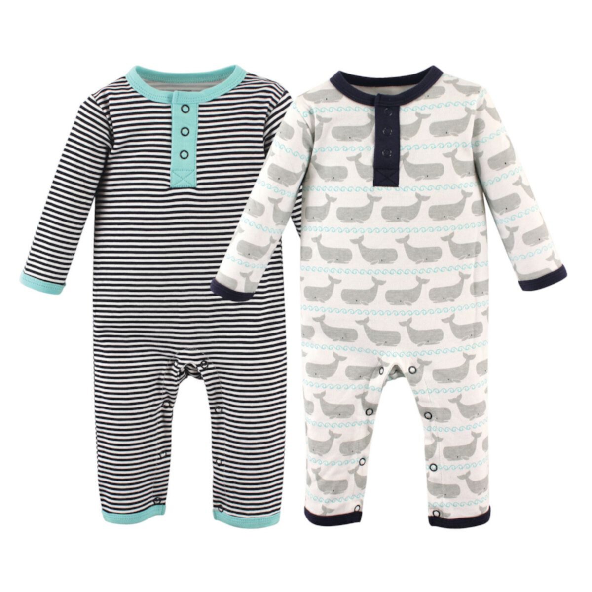 Детские комплекты одежды Hudson Baby Для мальчиков Cotton Coveralls 2pk, Whale Hudson Baby