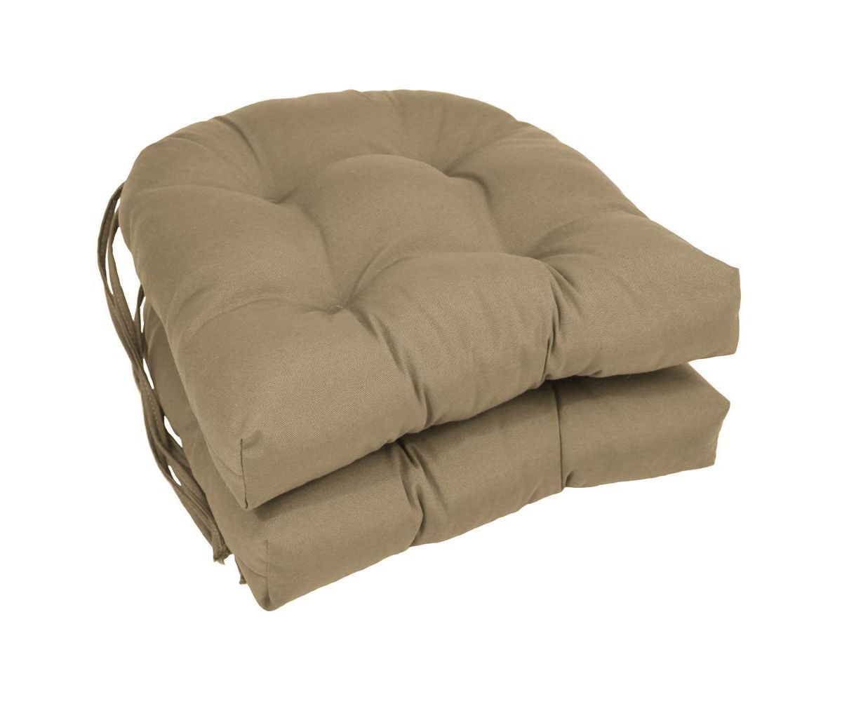 Blazing Needles 16-inch Solid Twill U-shaped Tufted Chair Cushions (Set of 2) Blazing Needles