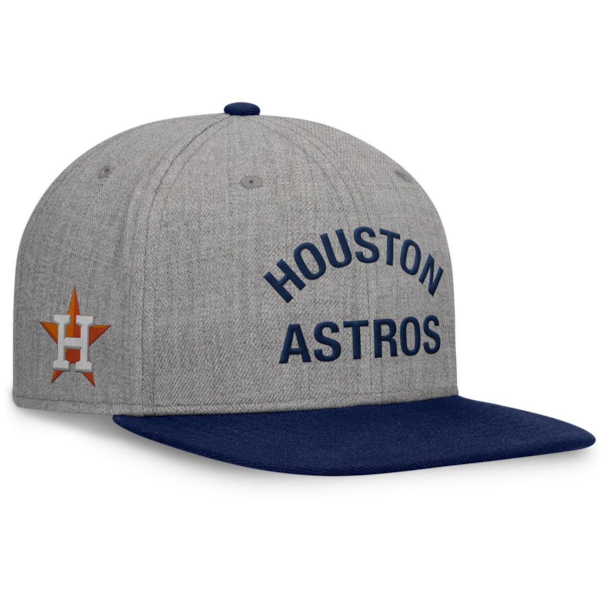 Серо-синяя кепка с плоским козырьком Houston Astros, высококачественная вышивка Fanatics Signature