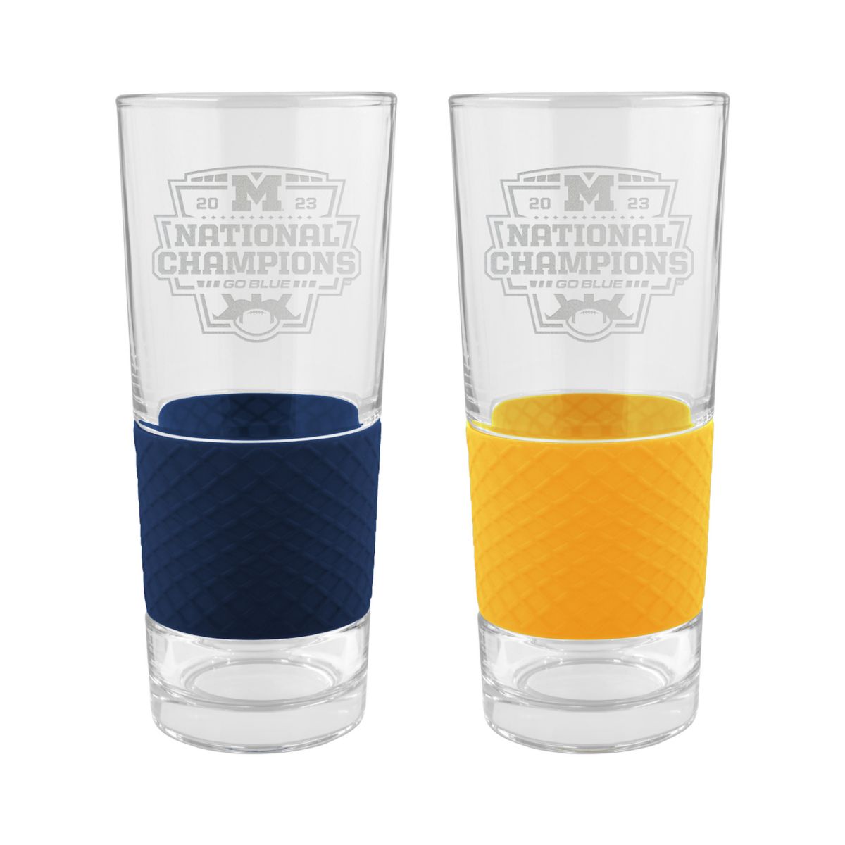 Michigan Wolverines 2023 NCAA Football Champs 20oz. Score Shaker Glass Set NCAA