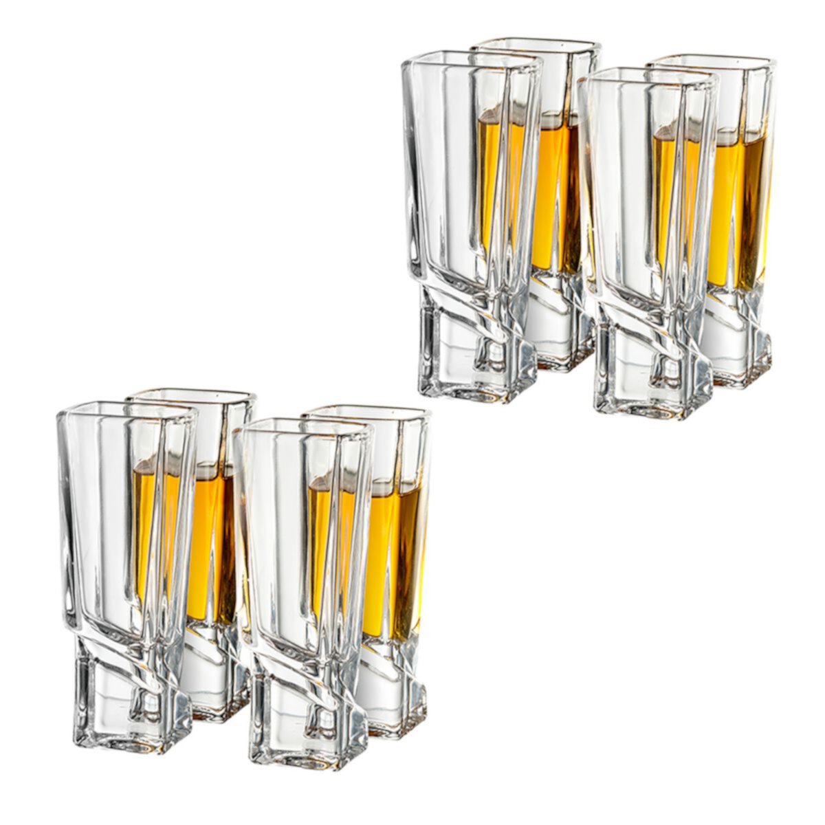 JoyJolt Carre 8-pc. Square Heavy-Base Crystal Shot Glass Set JoyJolt