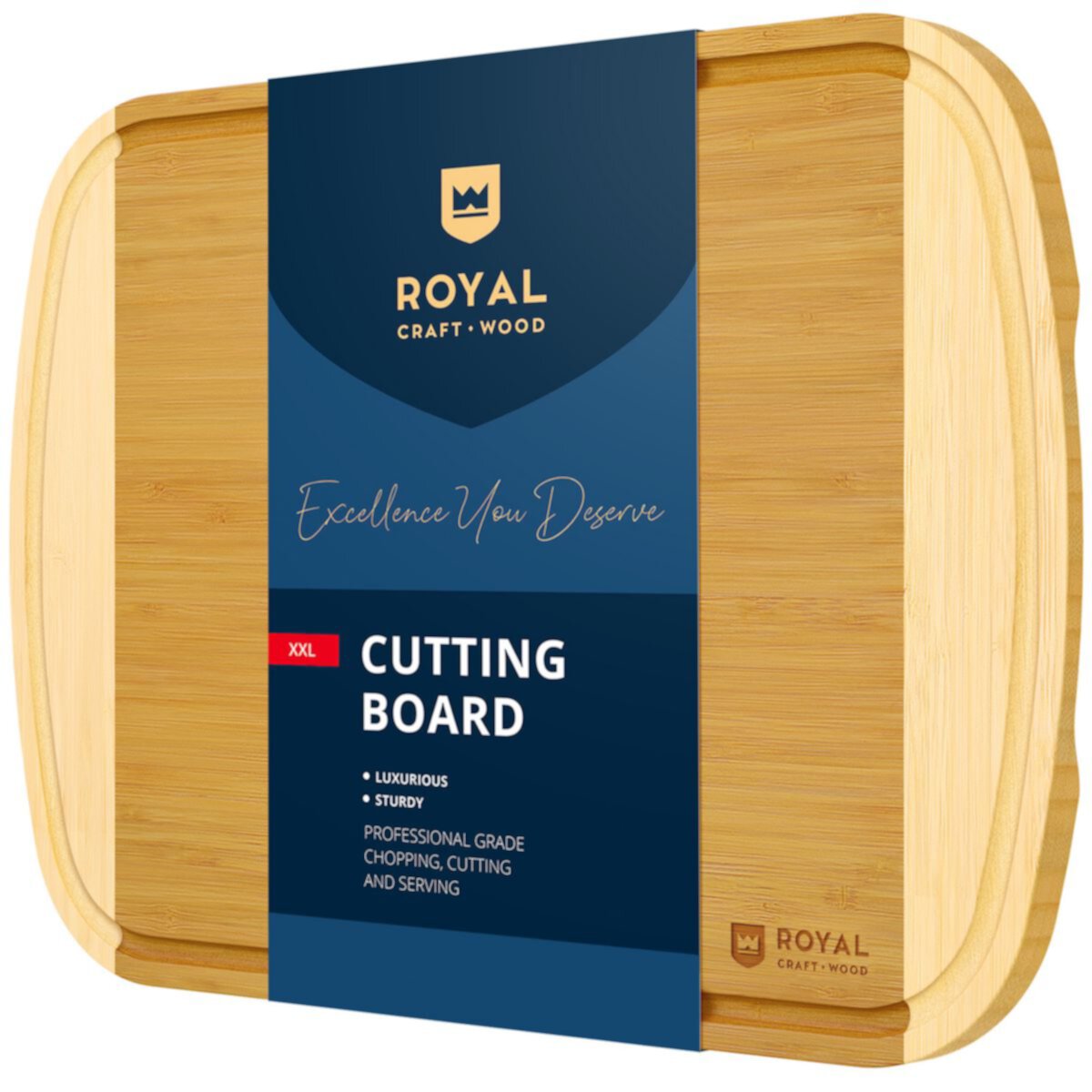 Cutting Board Two-tone Xxl, 20”x14” Royal Craft Wood