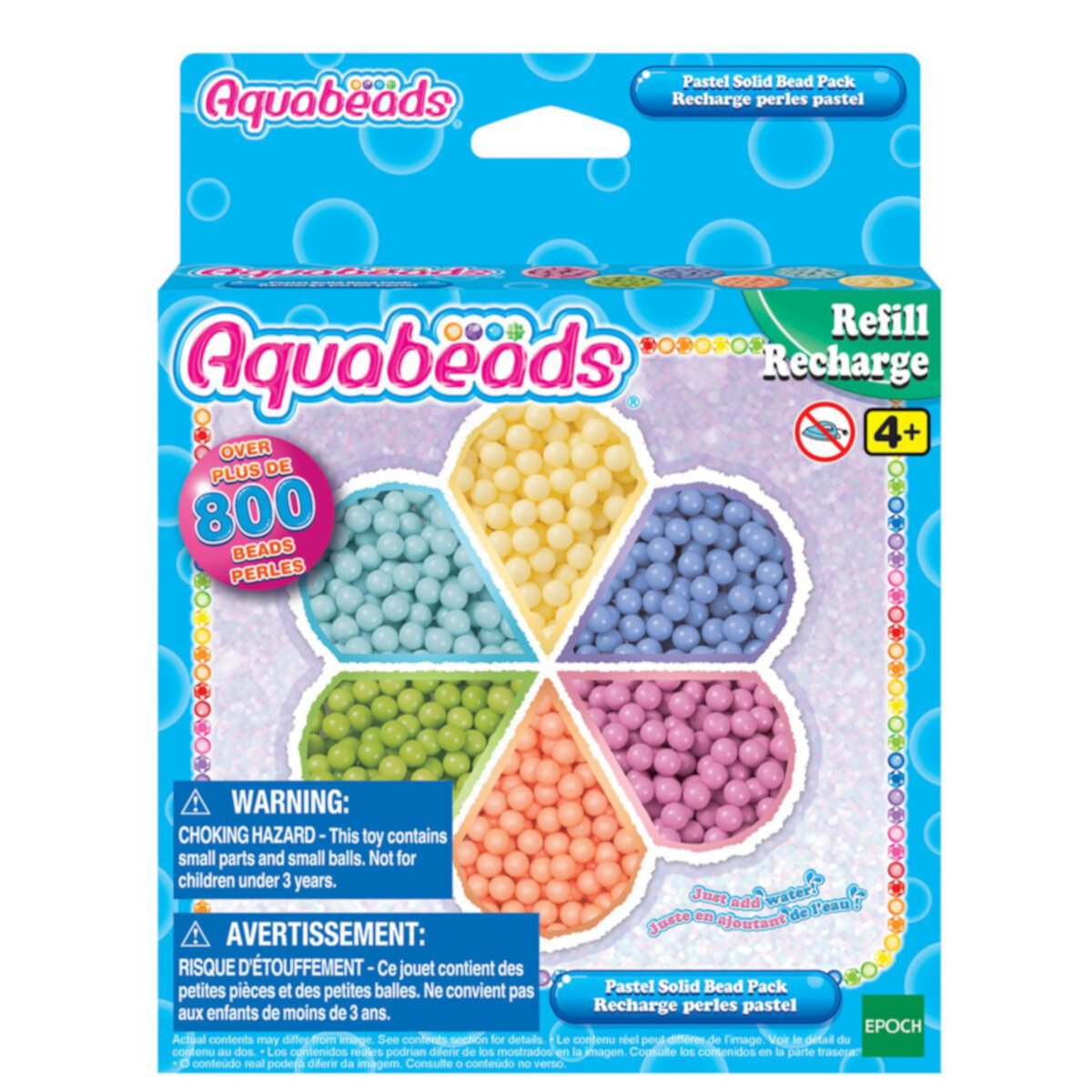 Aquabeads Pastel Solid Bead Pack, Arts & Crafts Bead Refill Kit for Children Aquabeads