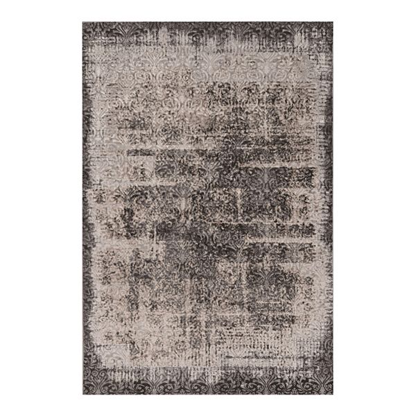 Ковер Evolution Distress Damask серый/черный с низким ворсом, 0,64 см Linon Home Décor