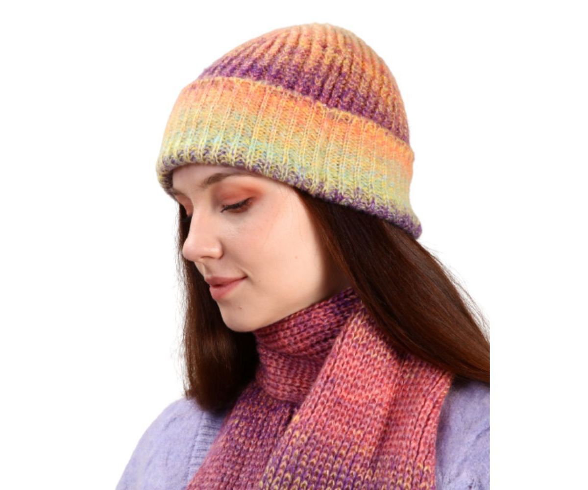 Knitted Beanie and Scarf Set Women's Cozy Hat & Scarf Combination in Vivid Colors WEAR SIERRA