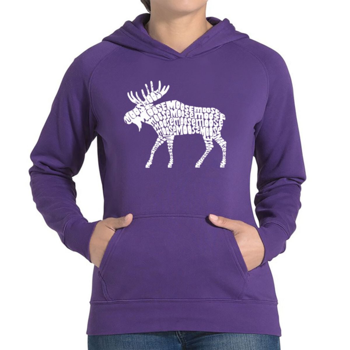 Moose - Women's Word Art Hooded Sweatshirt LA Pop Art